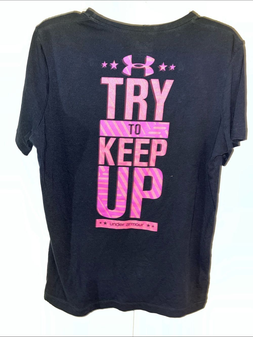 Neon Hi Viz Ultimate Running Marathon running run T shirt L try to keep up